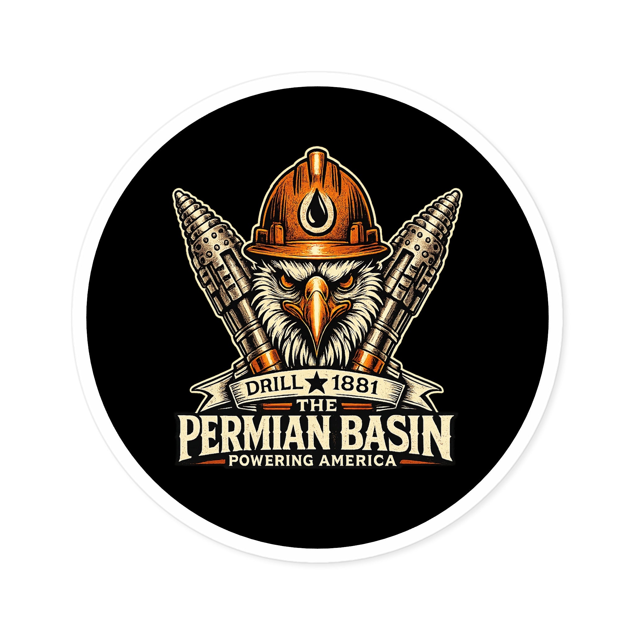 Powering America — Oilfield Hard Hat or Truck Decal