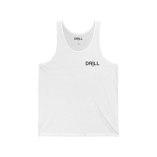 Drill 1881 Unisex Jersey Tank - Small Black Logo
