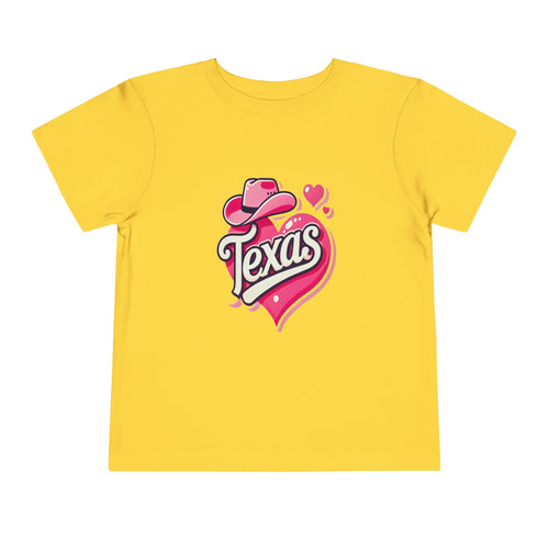 Texas Love Toddler Short Sleeve Tee - Cute Western Heart Design