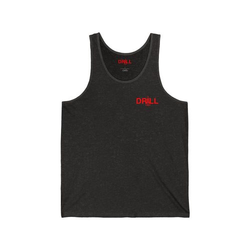 Drill 1881 Unisex Jersey Tank - Small Red Logo