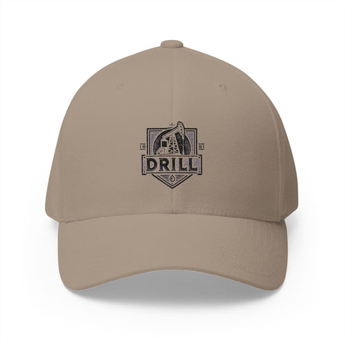 Embroidered Drill Shield Cap- Closed Back