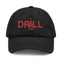 Distressed Dad Hat with 'DRILL' Embroidery - Casual Style for Everyday Adventures