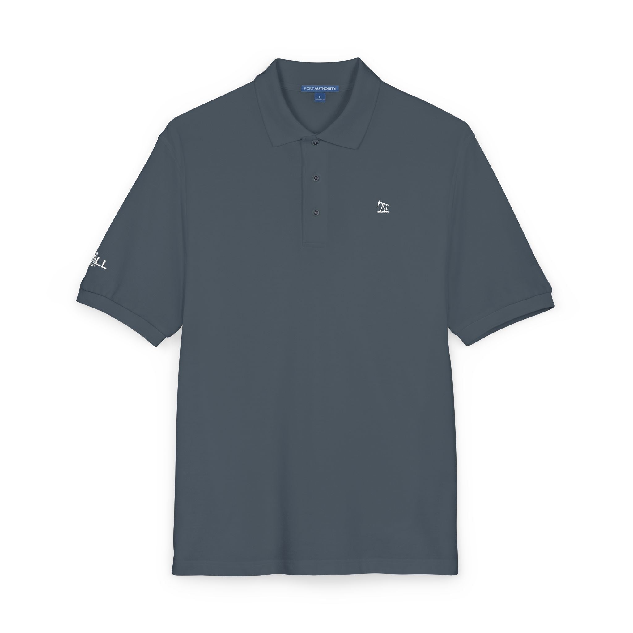 Embroidered White Jack Icon — Executive Polo