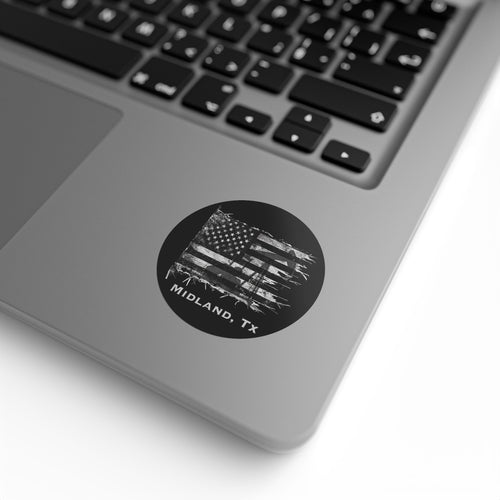 Old Glory Midland - Round Sticker Label Rolls