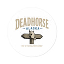 Deadhorse Alaska Round Sticker — End of the Dalton Highway Laptop Decal