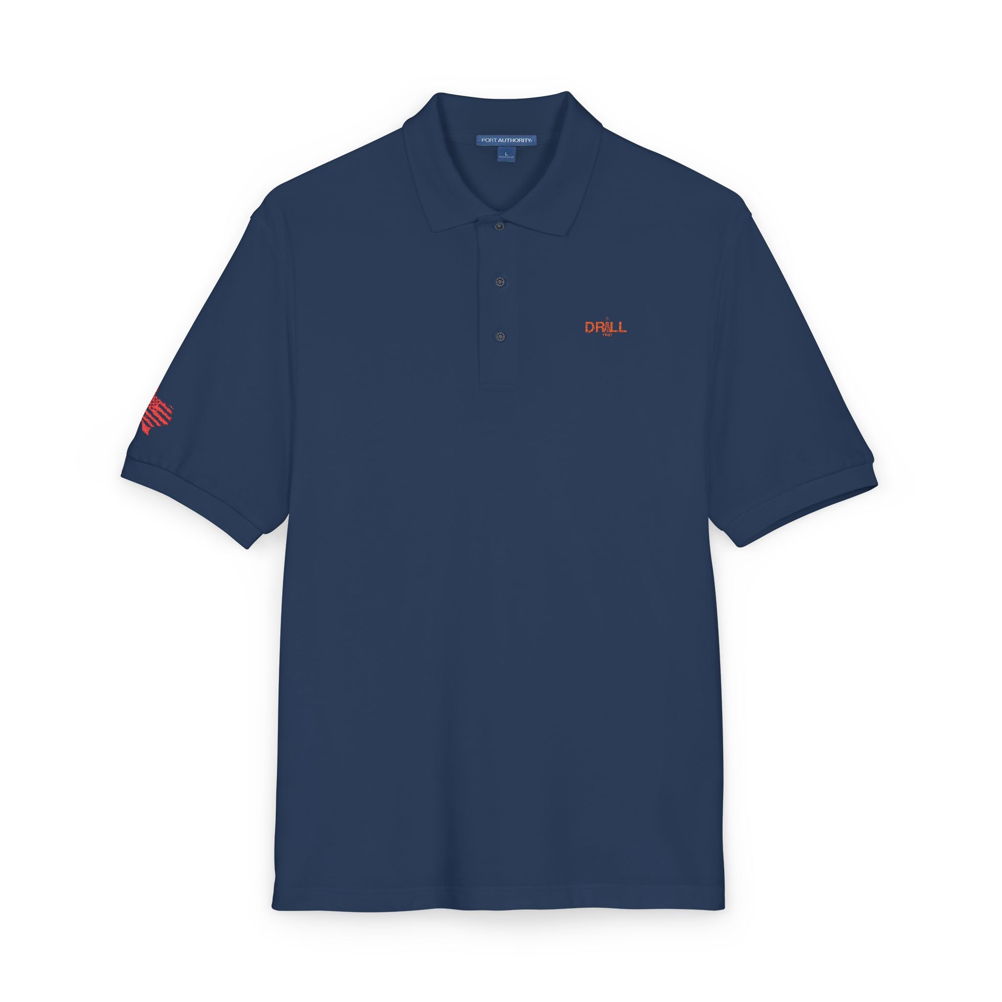 Embroidered Red Drill Logo — Executive Polo