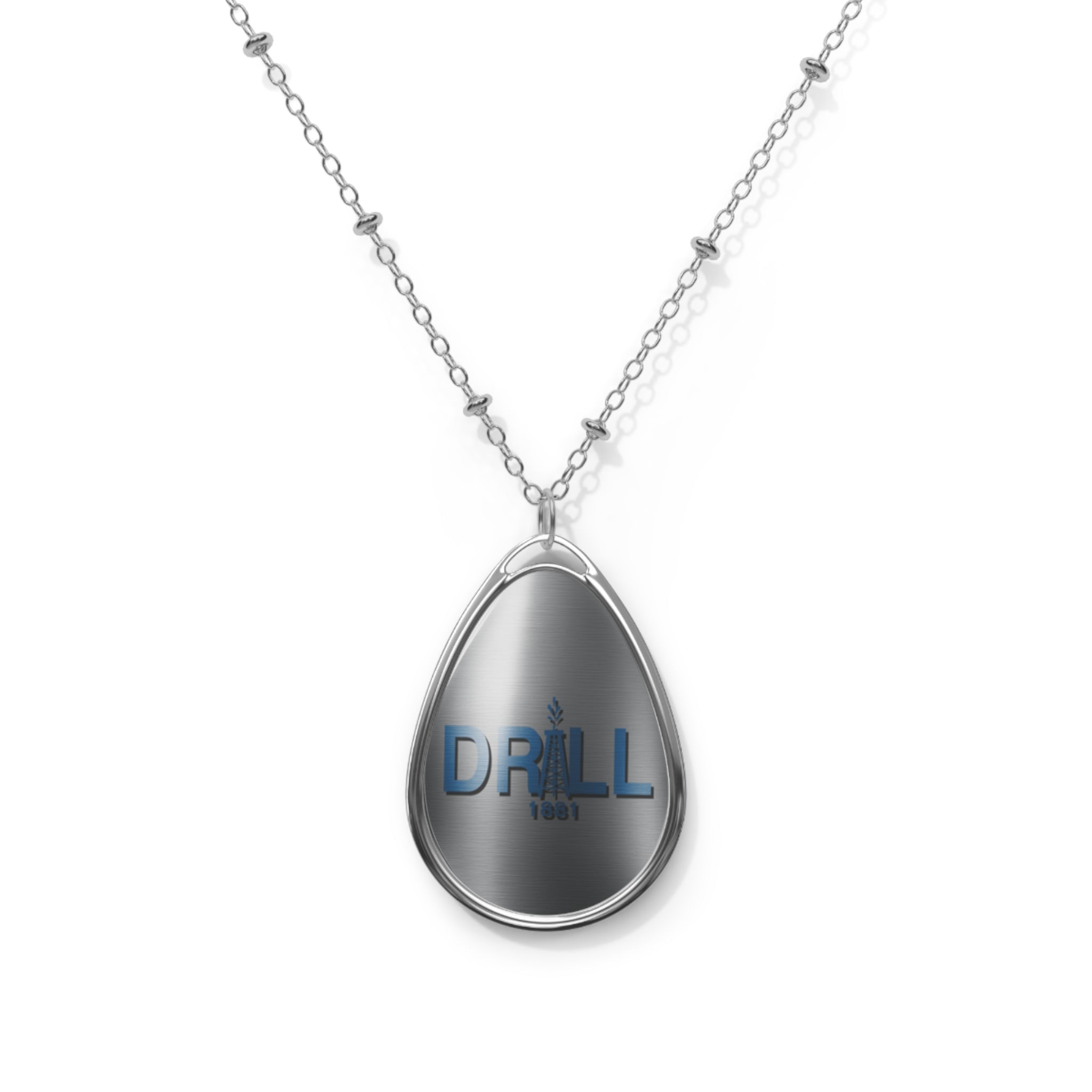 Elegant Oval Necklace, Personalized Jewelry, Gift for Her, Women's Accessory, Meaningful Keepsake, Mother's Day Gift - Drill 1881 Logo