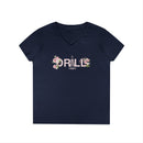 Drill Floral V-Neck T-Shirt for Women