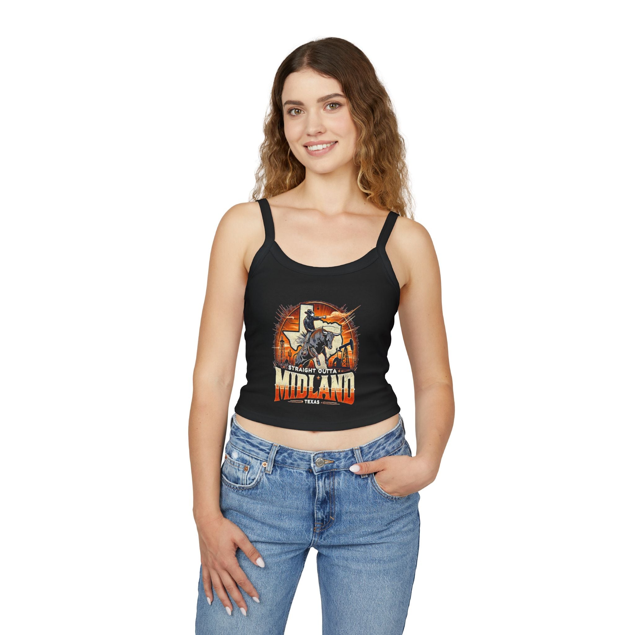 Graphic Tank Top for Women - Straight Outta Midland Design