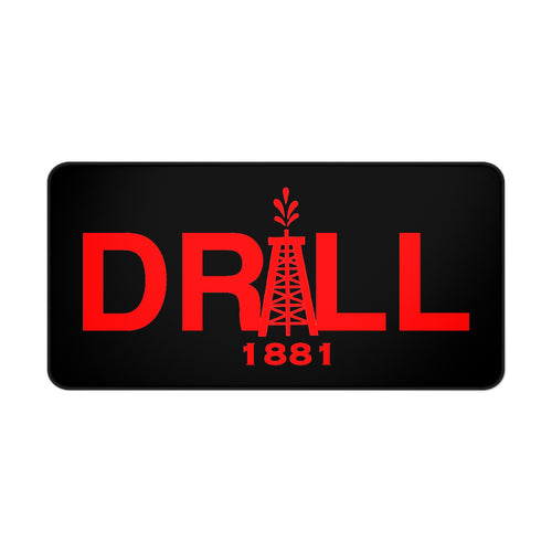Desk Mat — Red "DRILL 1881" Oil Rig Gaming/Work Mouse Pad