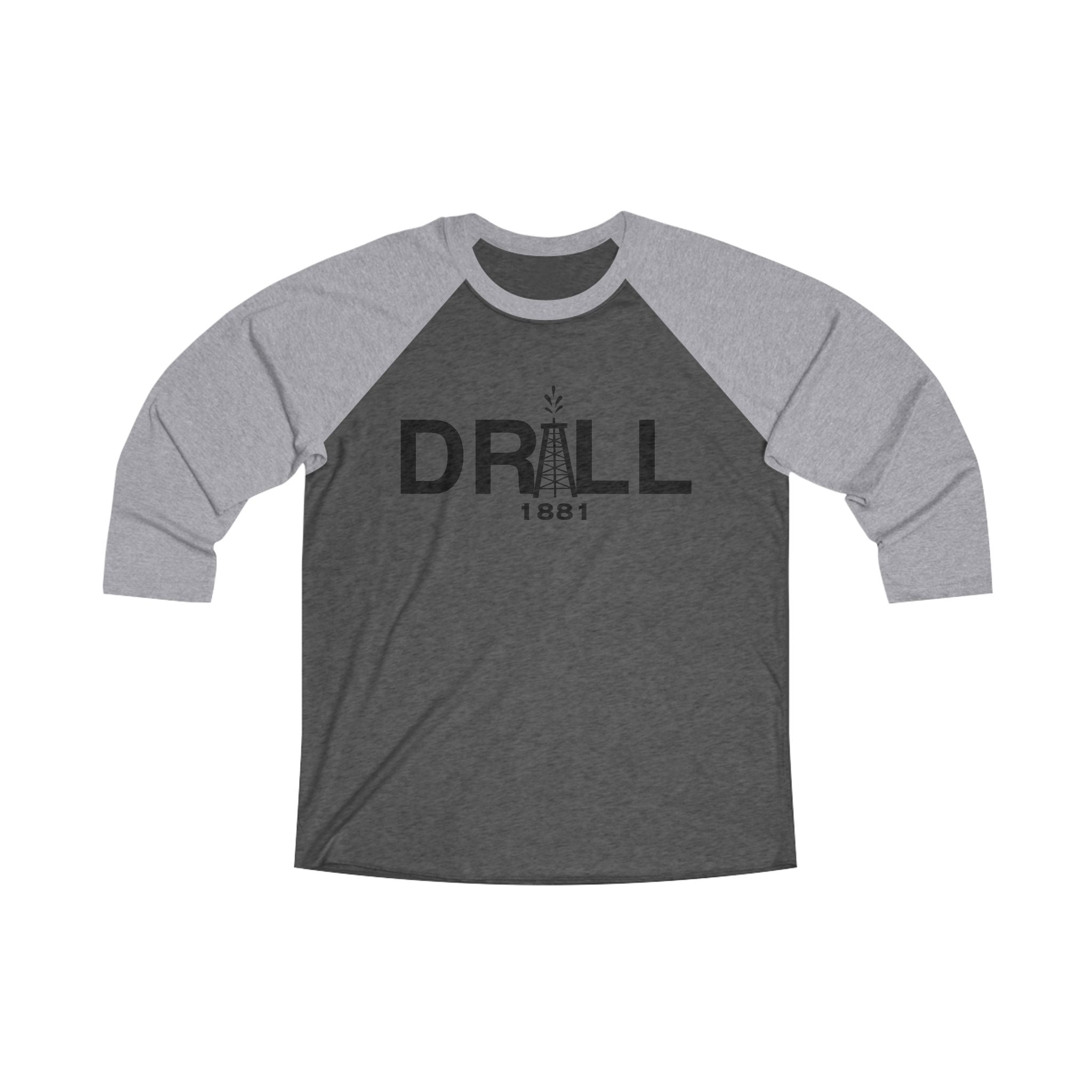 Vintage Drill 1881 Raglan Tee - Unisex Retro Baseball Shirt, Gift for Oilfield Workers, Western Style Top, Comfy Casual Wear
