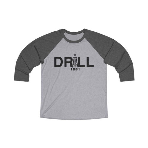 Vintage Drill 1881 Raglan Tee - Unisex Retro Baseball Shirt, Gift for Oilfield Workers, Western Style Top, Comfy Casual Wear