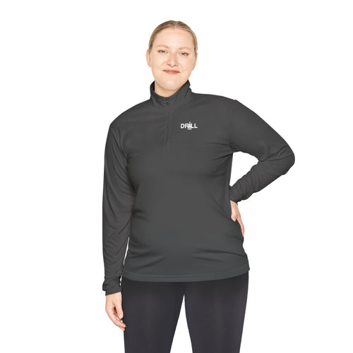 White DRILL Logo - Quarter-Zip Pullover
