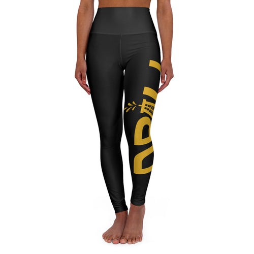High Waisted Yoga Leggings with Motivational Text | Women’s Activewear for Fitness, Pilates, Yoga and Everyday Comfort