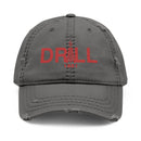 Distressed Dad Hat with 'DRILL' Embroidery - Casual Style for Everyday Adventures