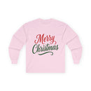 Merry Christmas Long Sleeve Tee, Unisex Gift, Winter Apparel, Festive Party Wear