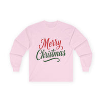 Merry Christmas Long Sleeve Tee, Unisex Gift, Winter Apparel, Festive Party Wear