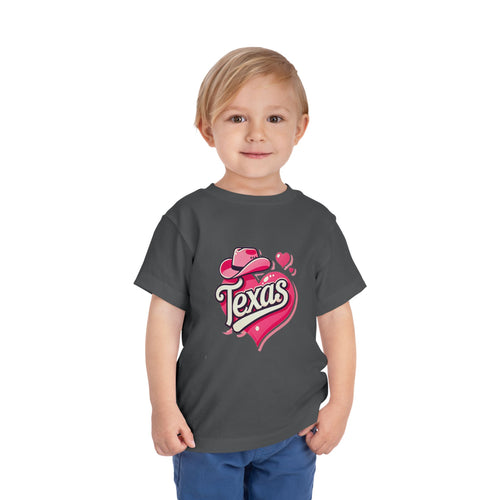 Texas Love Toddler Short Sleeve Tee - Cute Western Heart Design