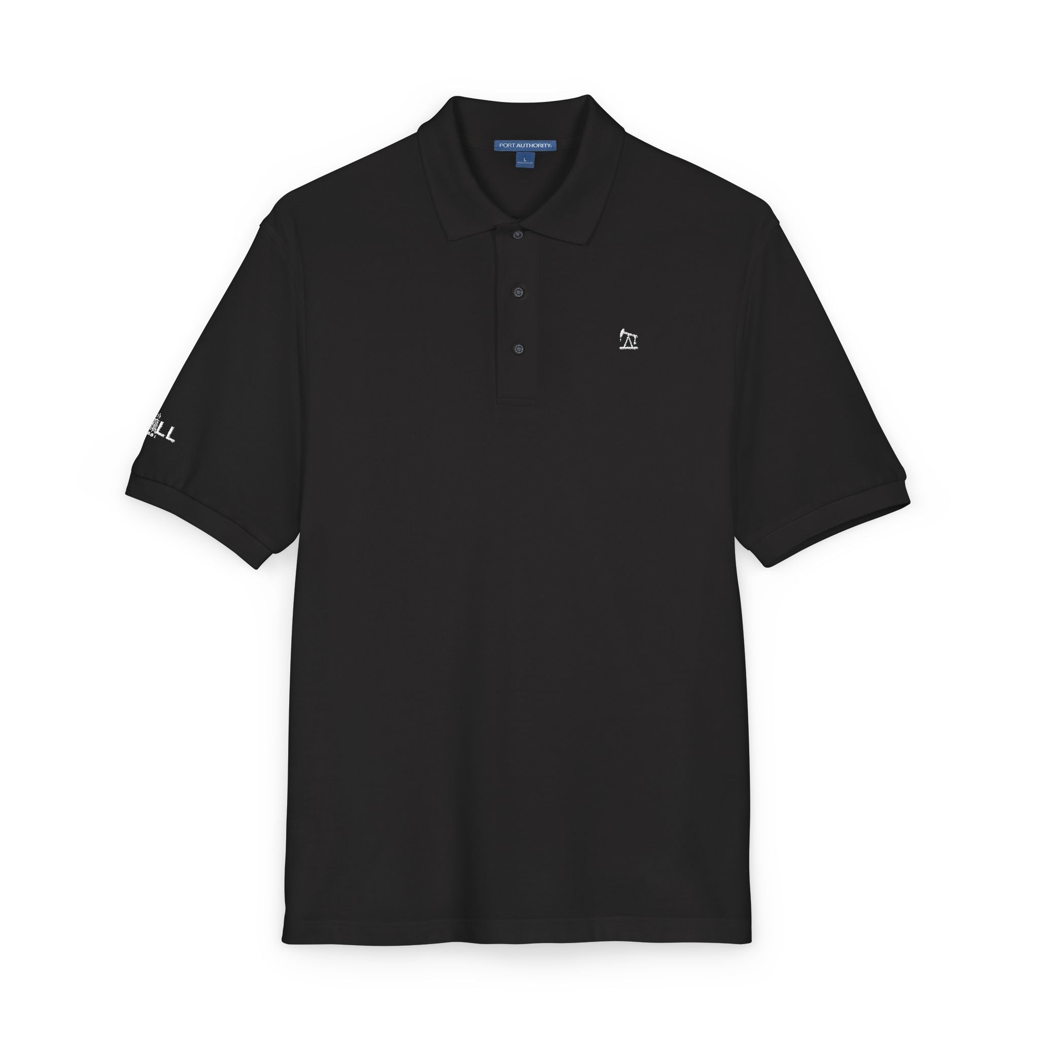 Embroidered White Jack Icon — Executive Polo