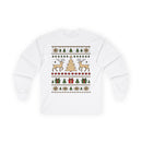Cozy Christmas Long Sleeve Tee - Holiday Sweater Type Design, Unisex Gift, Winter Apparel, Festive Party Wear