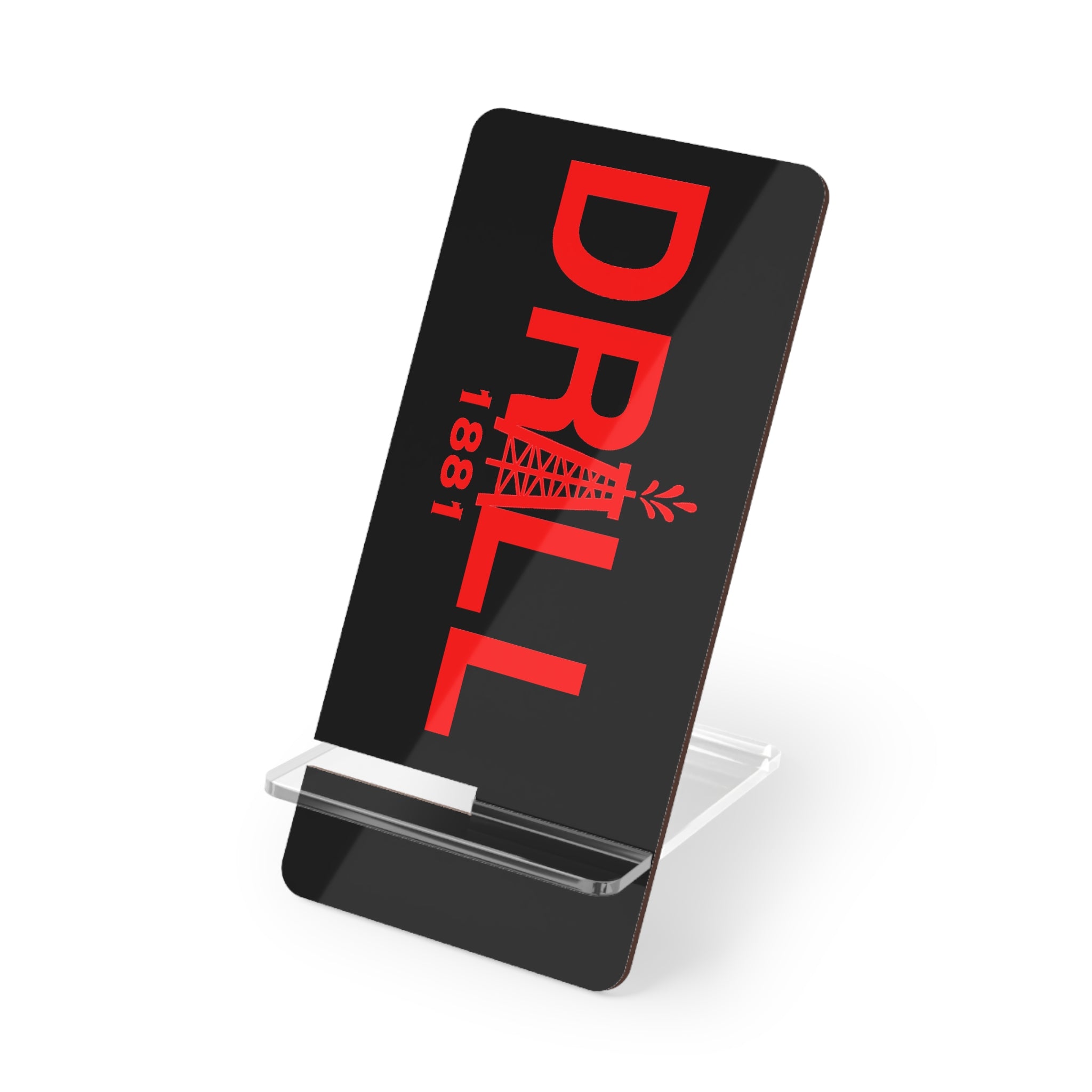 Phone Stand — Black 'DRILL 1881' Mobile Display Stand