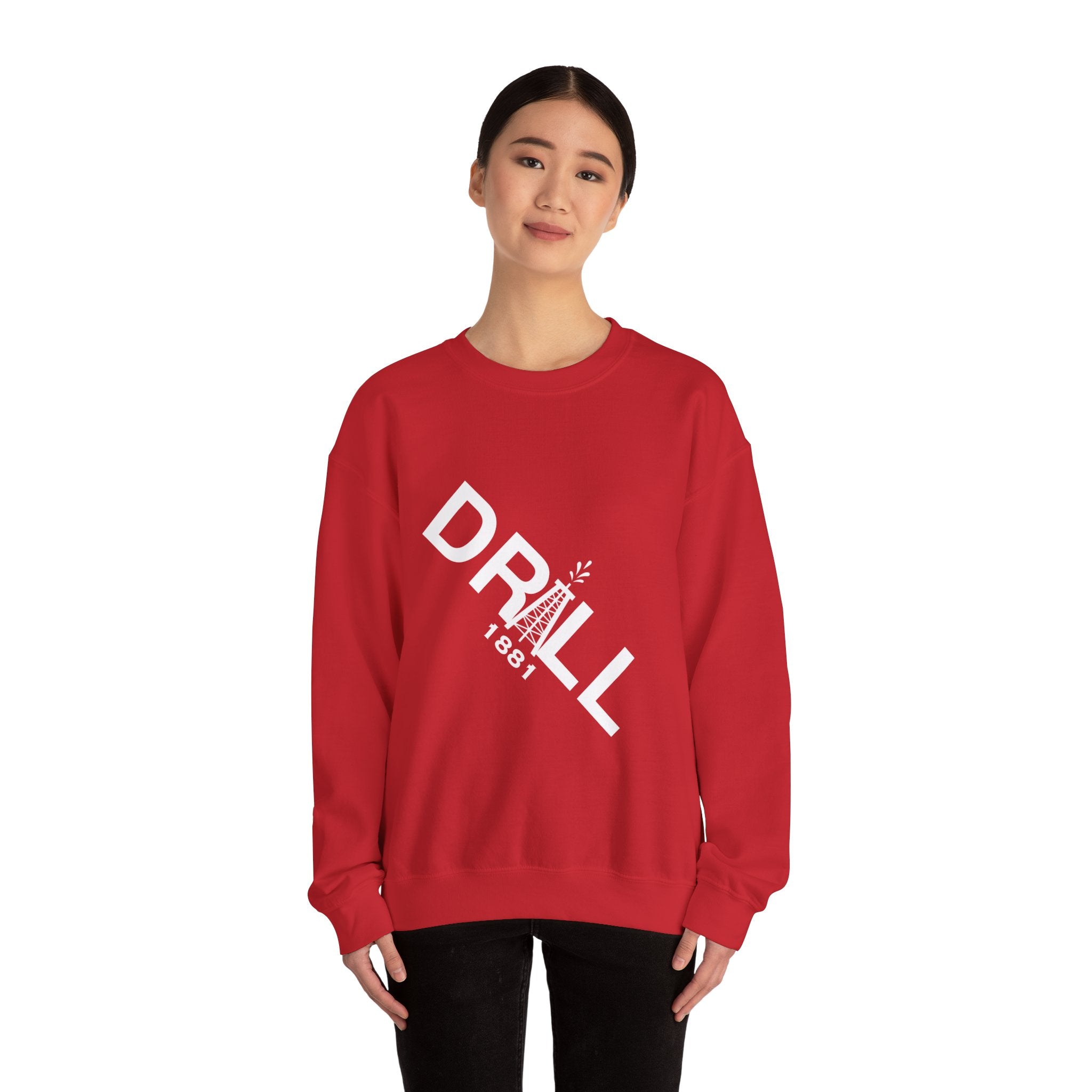 White Drill Logo Angled - Crewneck Sweatshirt