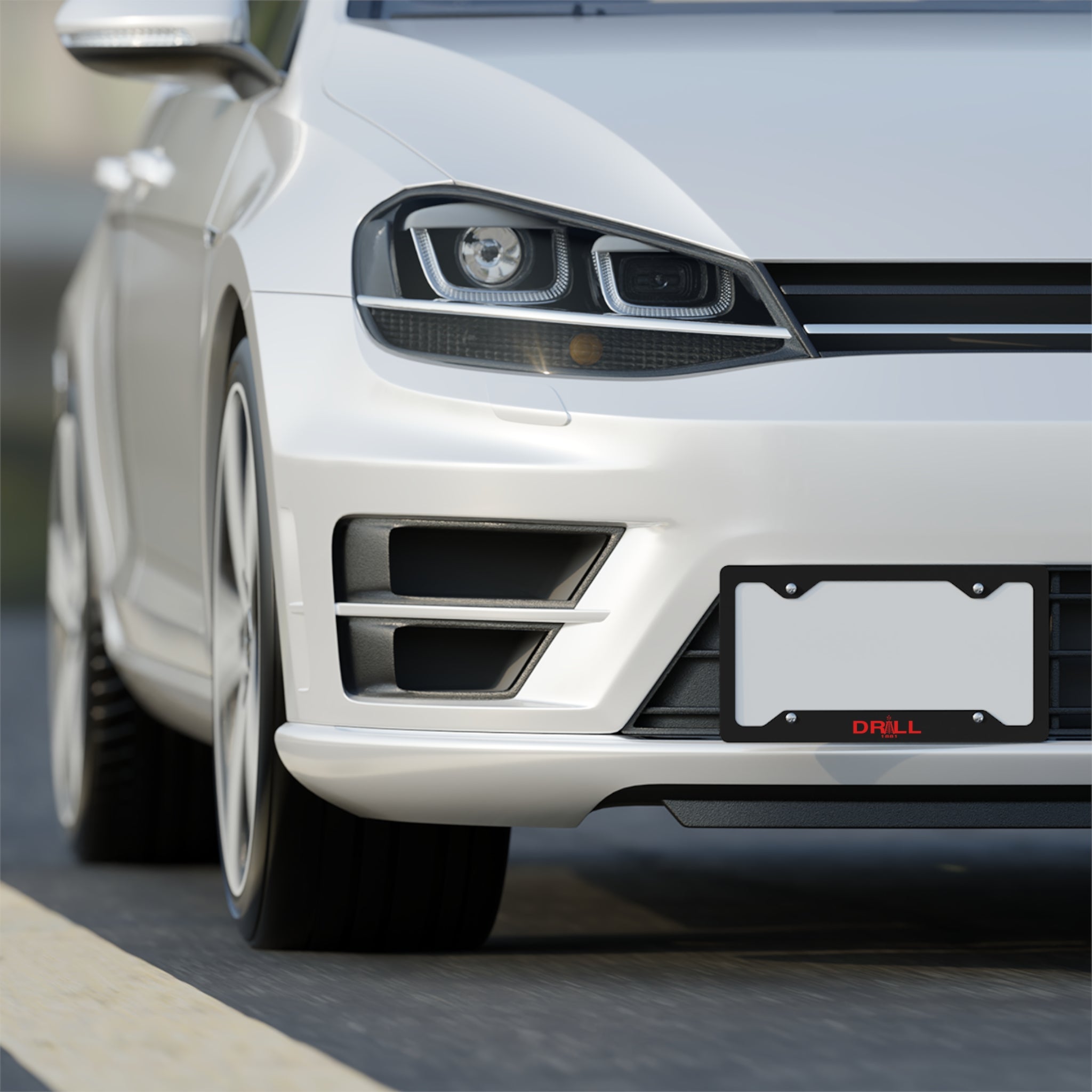 Drill Logo - Metal License Plate Frame