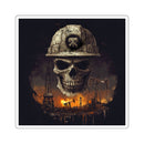 Fire Skull - Square Stickers