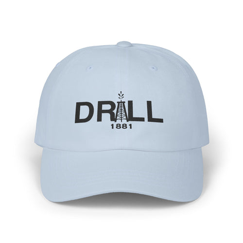 Drill 1881 Classic Dad Cap - Vintage Style Adjustable White Hat
