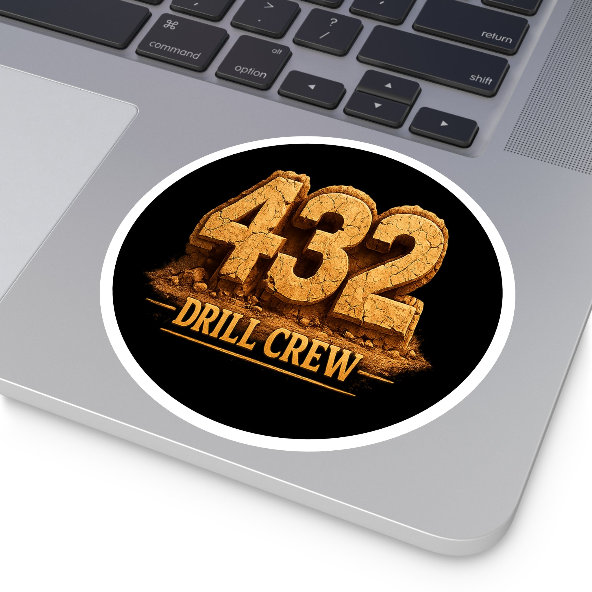 432 Drill Crew Round Sticker — Oilfield Hard Hat or Truck Decal