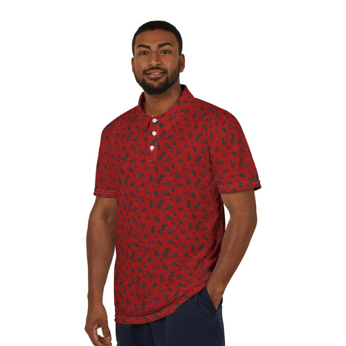 Oil Splatter Red - Stylish Male Polo Shirt