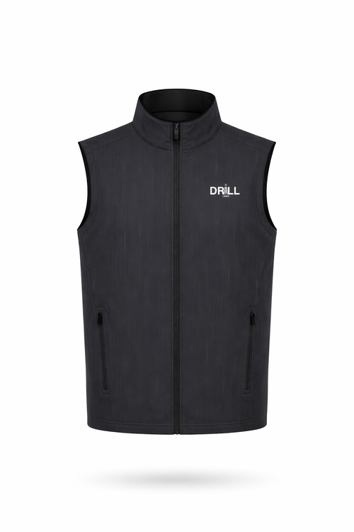Embroidered White DRILL Logo - Soft Shell Vest Men's Lightweight Workwear