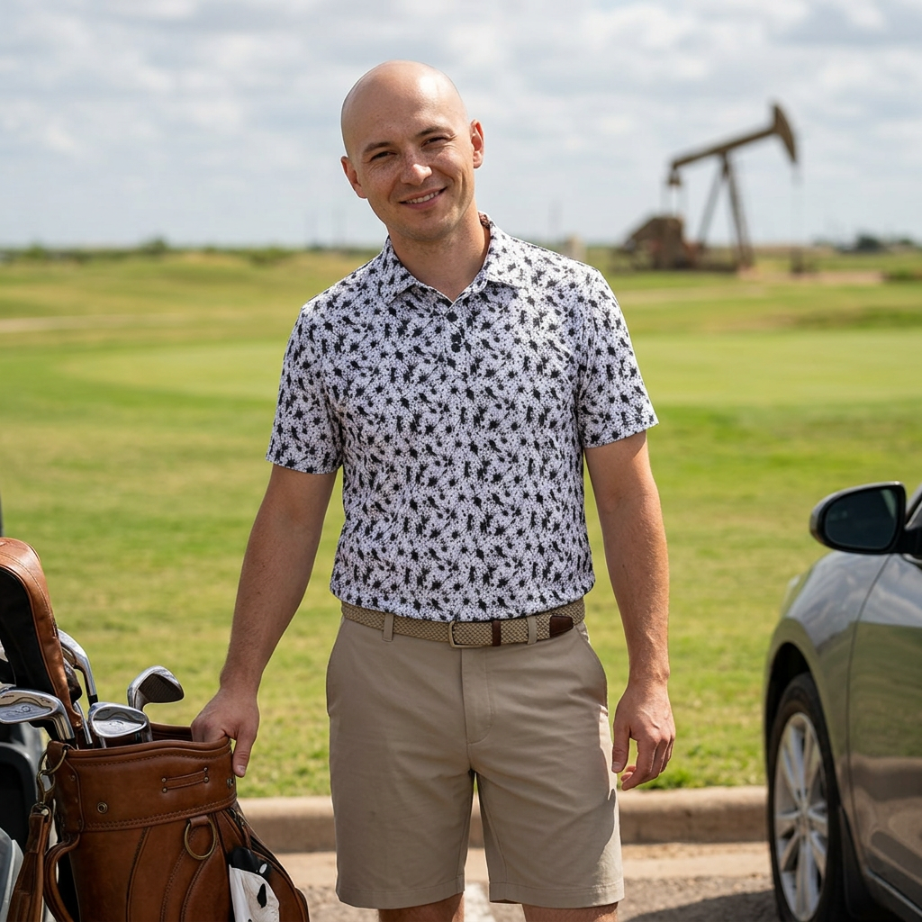 Oil Splatter - Stylish Male Polo Shirt