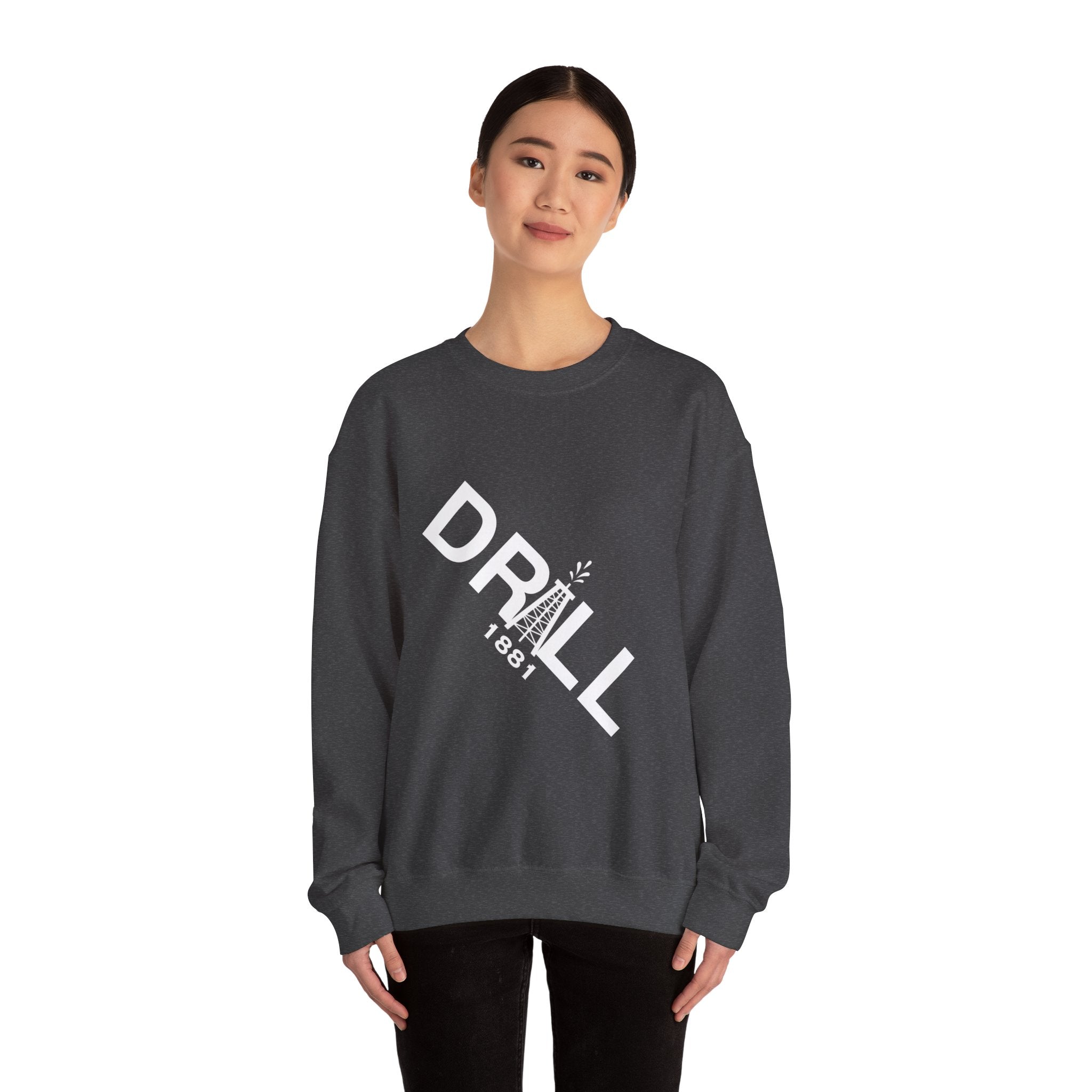 White Drill Logo Angled - Crewneck Sweatshirt