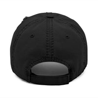 Distressed Dad Hat with 'DRILL Shield' Embroidery - Casual Style