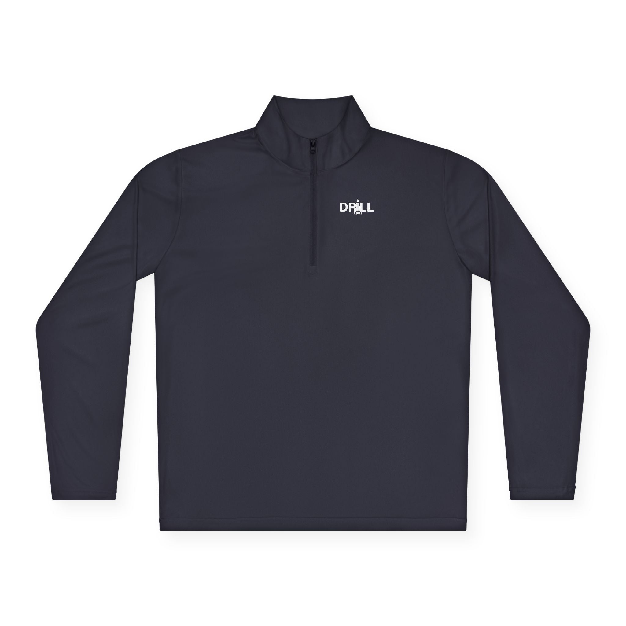 White DRILL Logo - Quarter-Zip Pullover