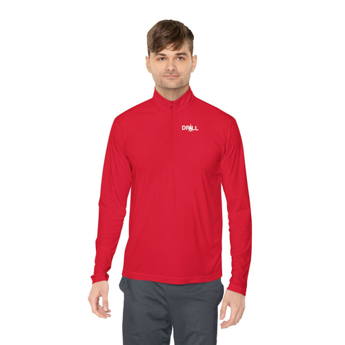 White DRILL Logo - Quarter-Zip Pullover
