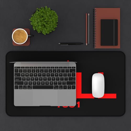 Desk Mat — Red "DRILL 1881" Oil Rig Gaming/Work Mouse Pad