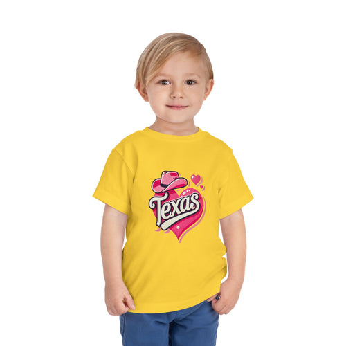 Texas Love Toddler Short Sleeve Tee - Cute Western Heart Design