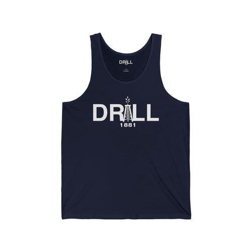 Drill 1881 Unisex Jersey Tank - Small White Logo