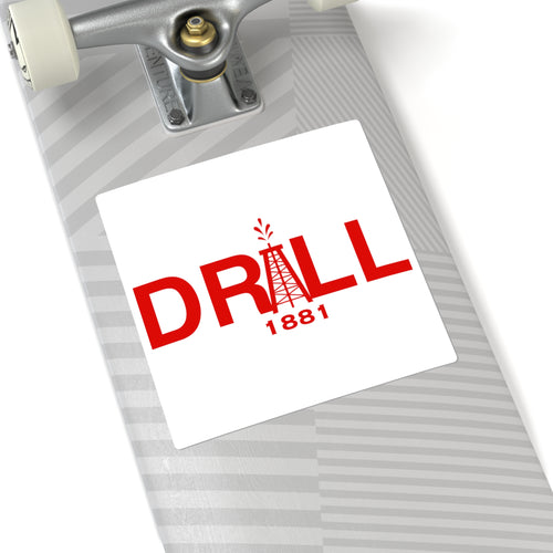DRILL Red Logo - Square Stickers