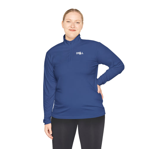 White DRILL Logo - Quarter-Zip Pullover