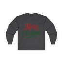 Merry Christmas Long Sleeve Tee, Unisex Gift, Winter Apparel, Festive Party Wear