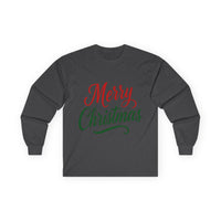 Merry Christmas Long Sleeve Tee, Unisex Gift, Winter Apparel, Festive Party Wear