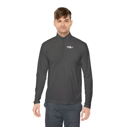White DRILL Logo - Quarter-Zip Pullover