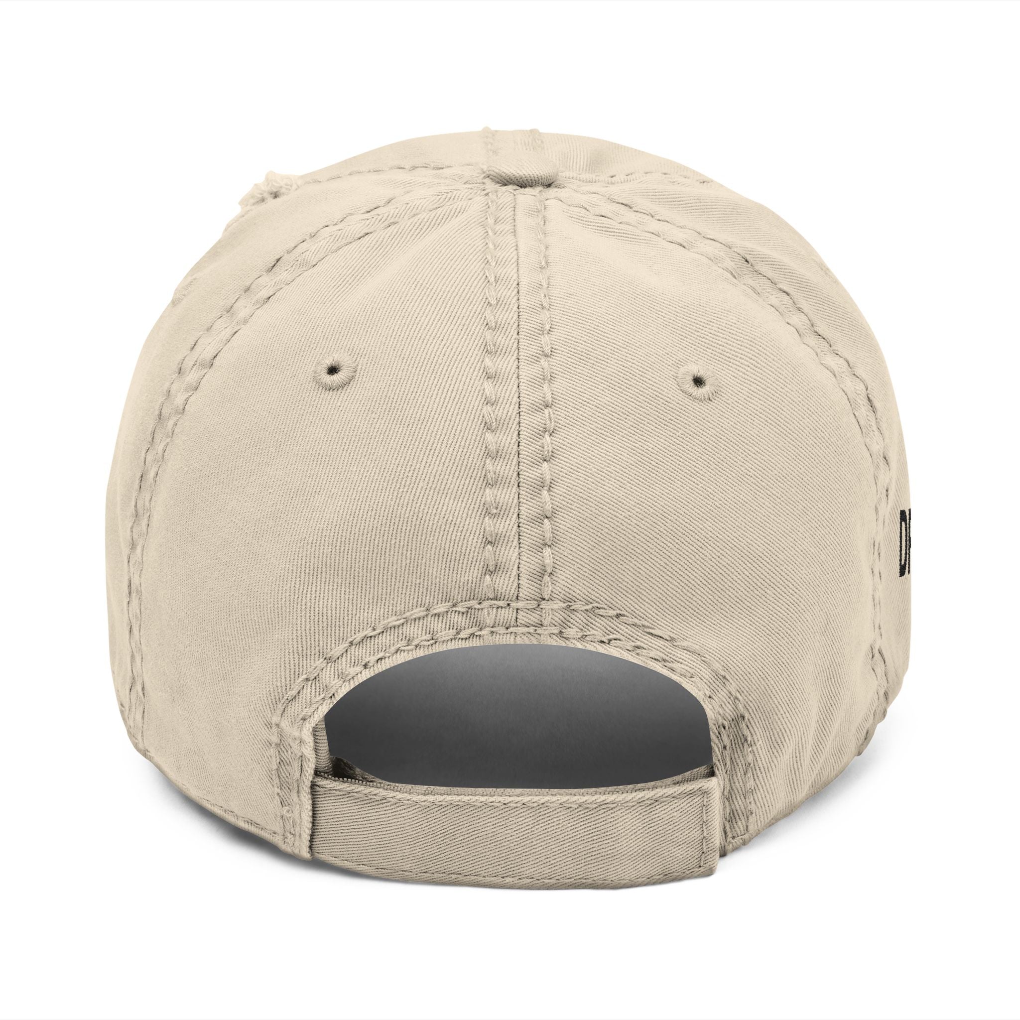 Pump Jack Sketch Distressed Hat Embroidery