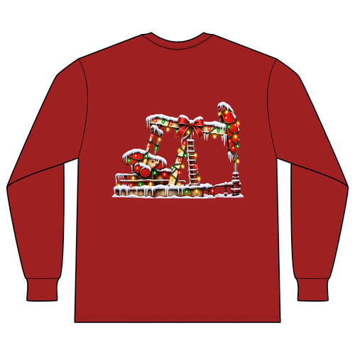 Drill Christmas Pumpjack - LS - Back