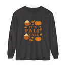 Fall-Themed Long Sleeve T-Shirt, Autumn Apparel, Unisex, Perfect for Pumpkin Spice Lovers