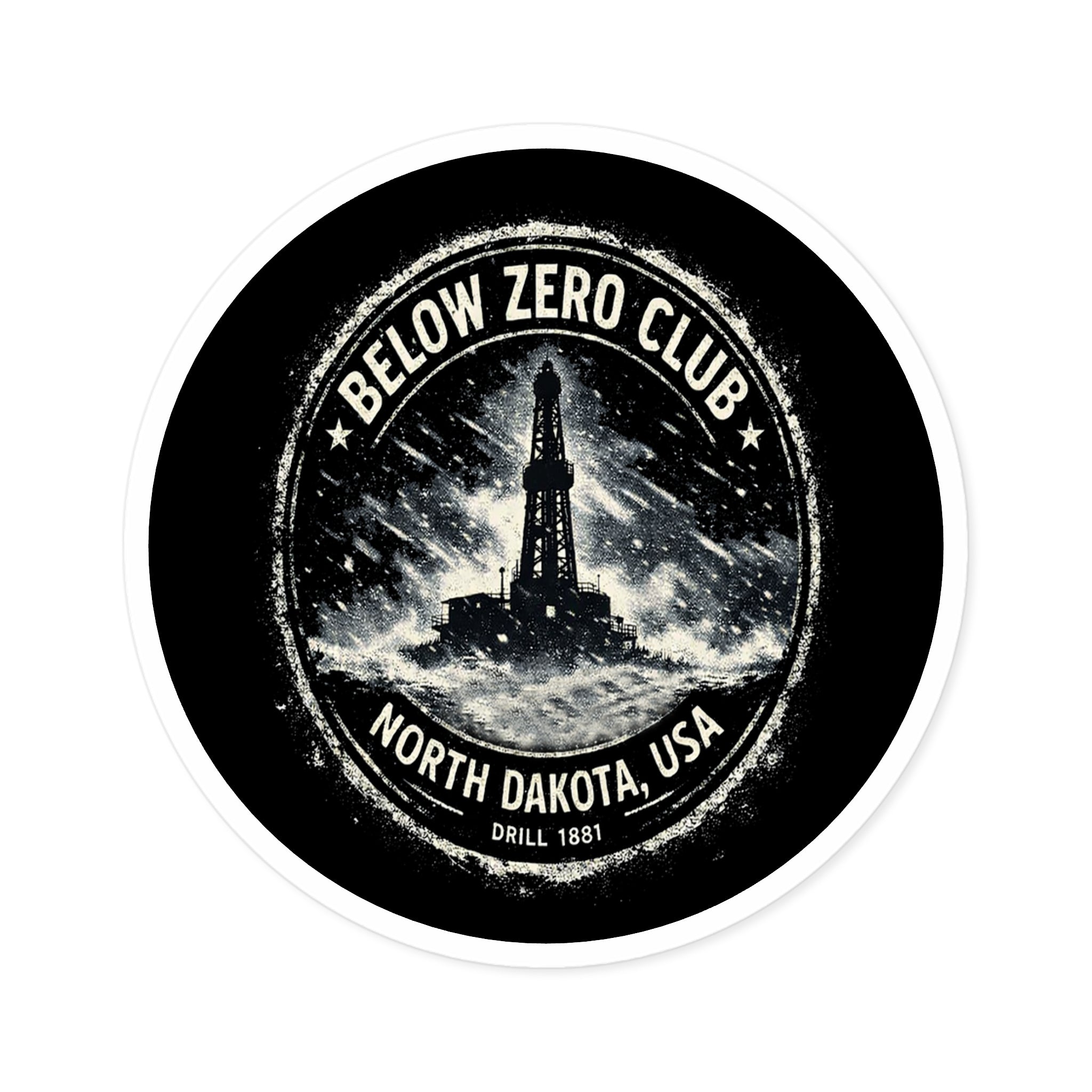 Below Zero Club — Oilfield Hard Hat or Truck Decal