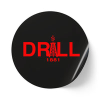 DRILL Red - Round Sticker Label Rolls